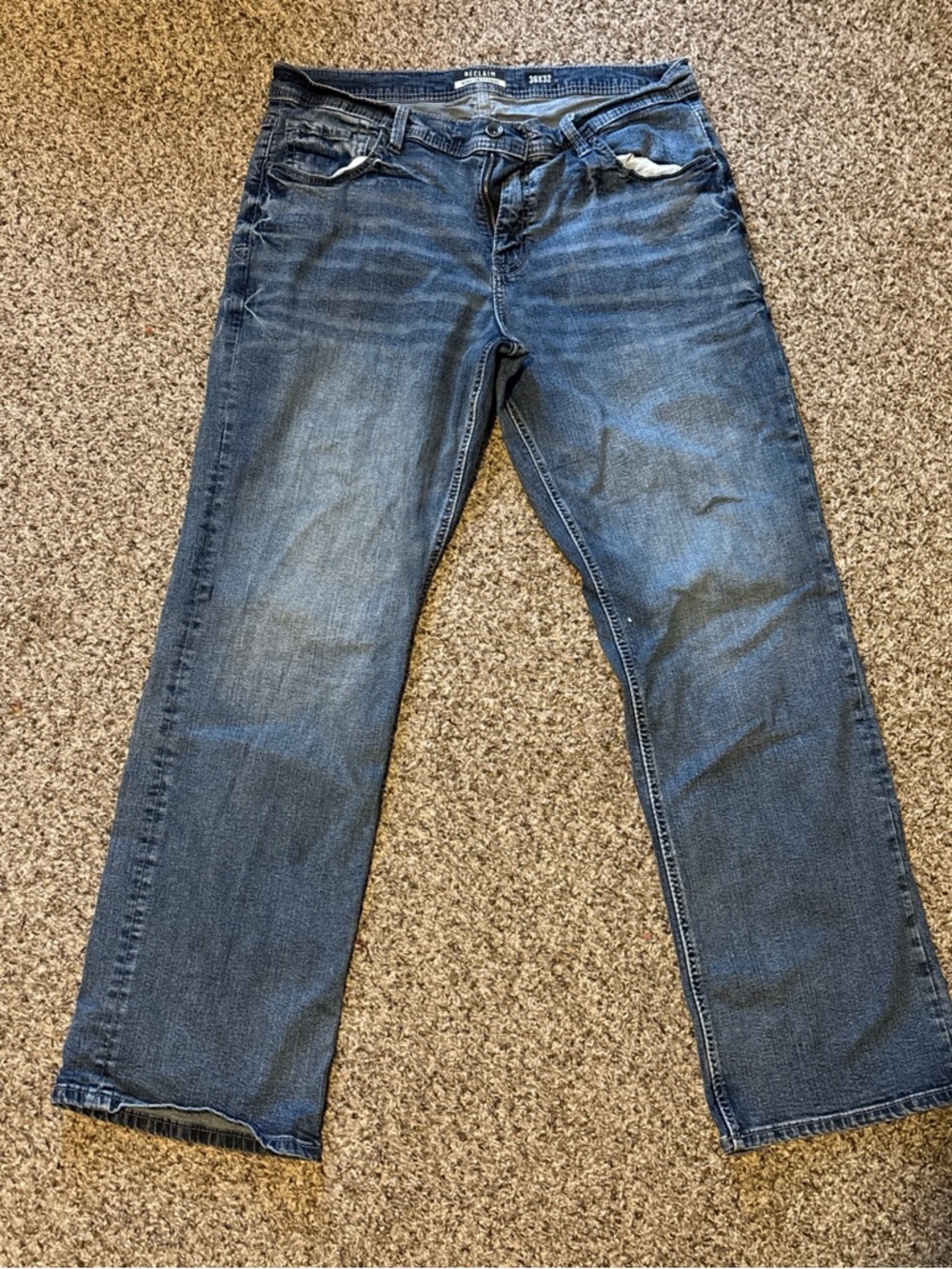 Men's Blue Denim Jeans - Regular Bootcut Fit
